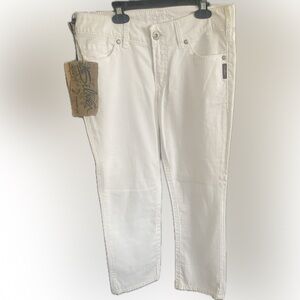 Silver Jeans Suki Capri in White